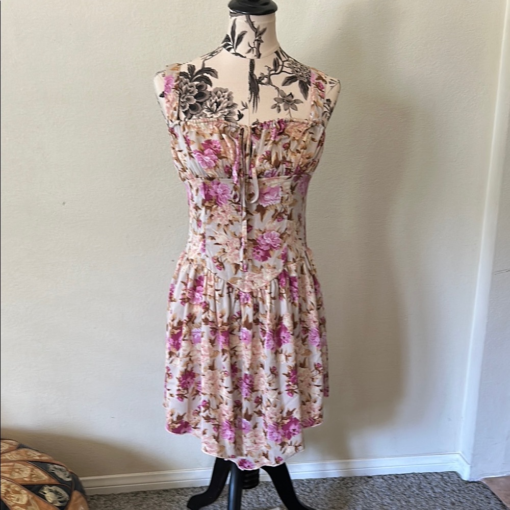Cider Romantic Floral Boho Mini Dress